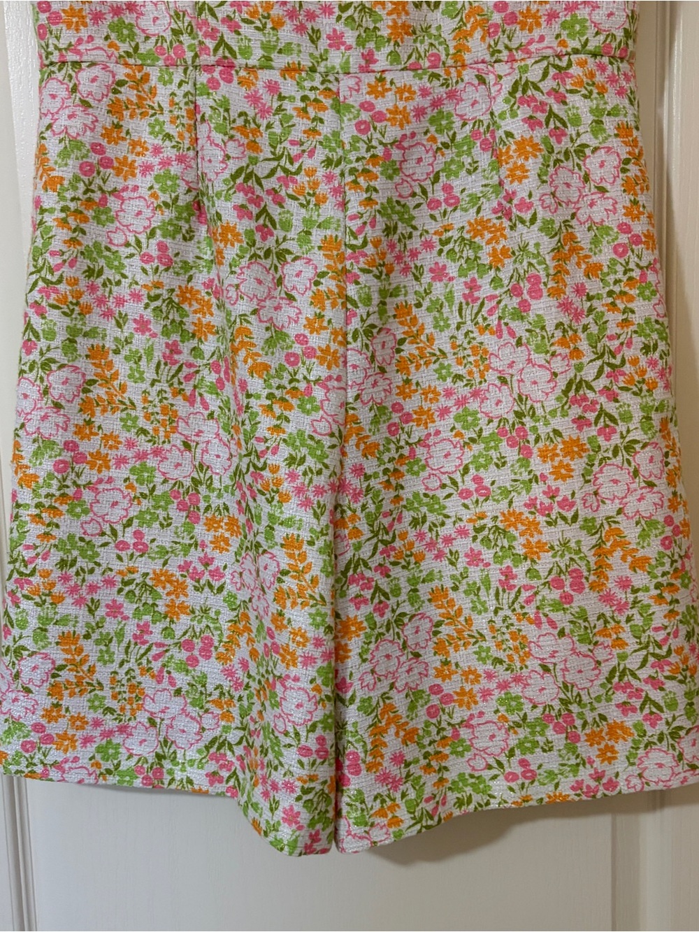 Floral A-Line Sleeveless Romper - Pink & Green - Picture 6 of 14